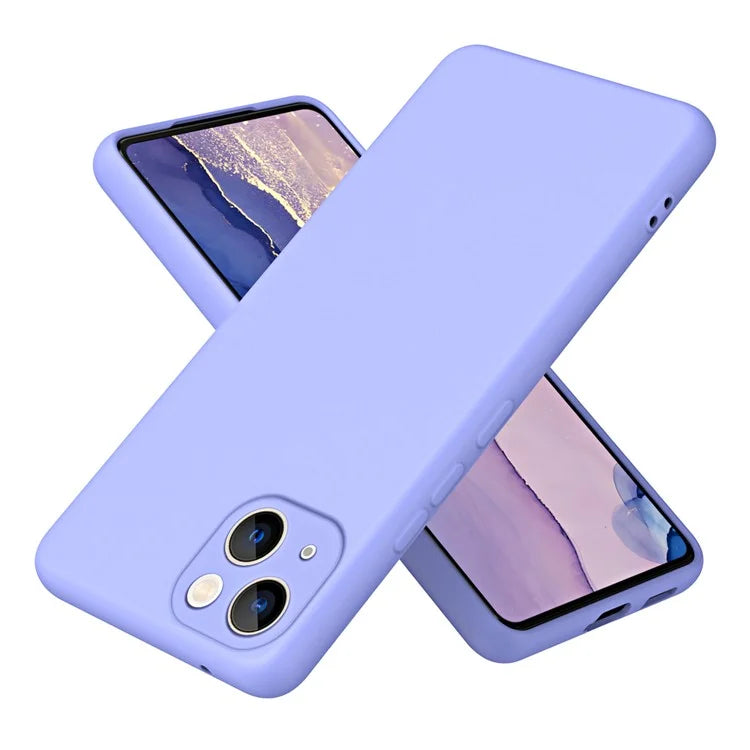 For iPhone 15 Plus Phone Case Rubberized Soft TPU Fiber Lining Back Cover