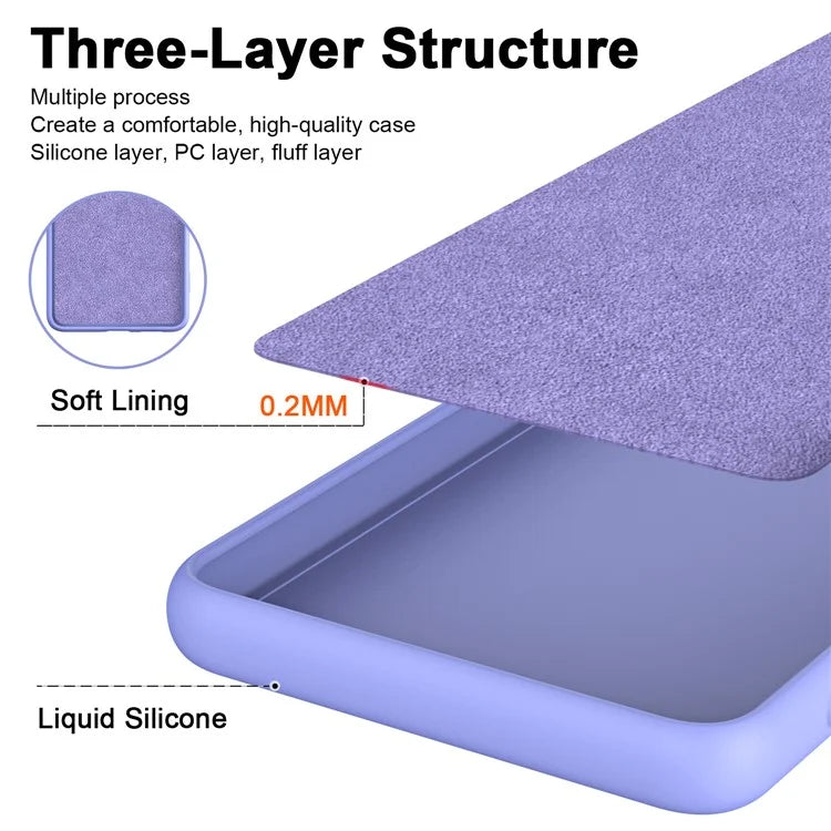 For iPhone 15 Plus Phone Case Rubberized Soft TPU Fiber Lining Back Cover