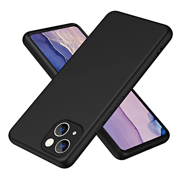 For iPhone 15 Plus Phone Case Rubberized Soft TPU Fiber Lining Back Cover