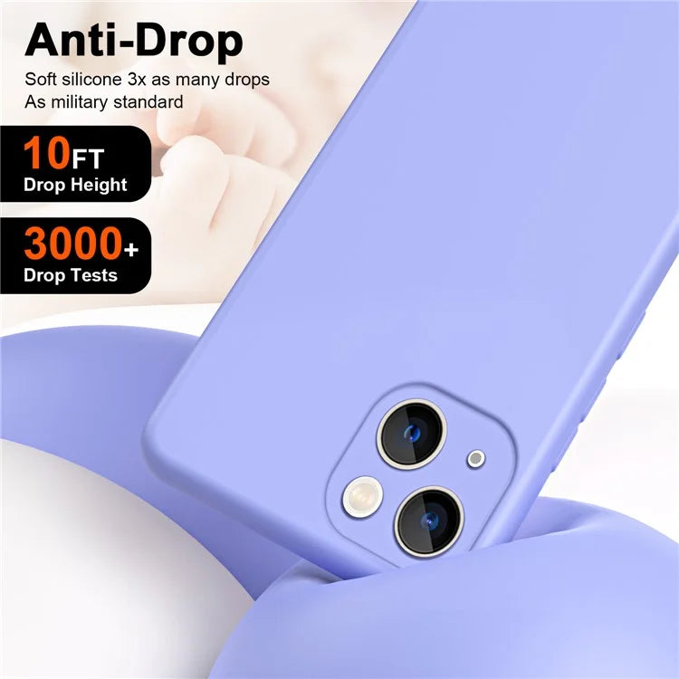 For iPhone 15 Plus Phone Case Rubberized Soft TPU Fiber Lining Back Cover