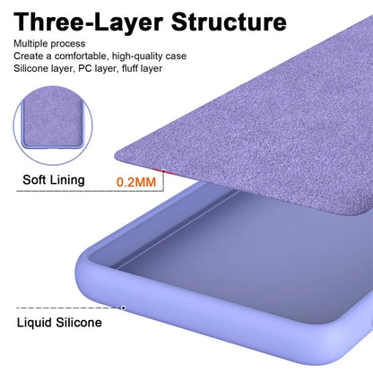 For iPhone 15 Plus Phone Case Rubberized Soft TPU Fiber Lining Back Cover