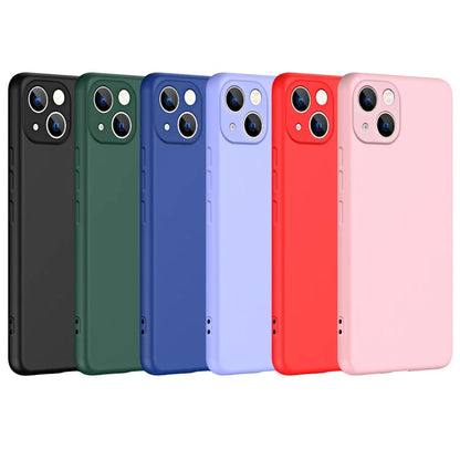 For iPhone 15 Plus Phone Case Rubberized Soft TPU Fiber Lining Back Cover