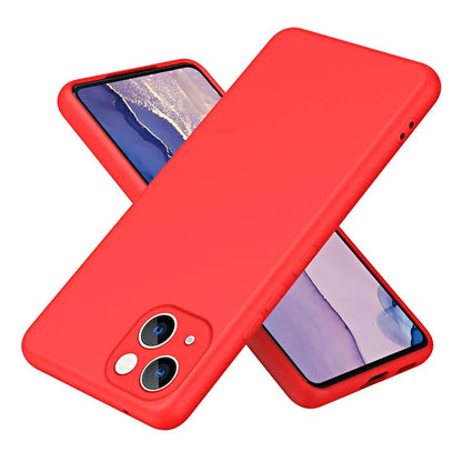 For iPhone 15 Plus Phone Case Rubberized Soft TPU Fiber Lining Back Cover