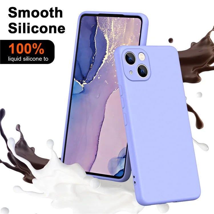 For iPhone 15 Plus Phone Case Rubberized Soft TPU Fiber Lining Back Cover