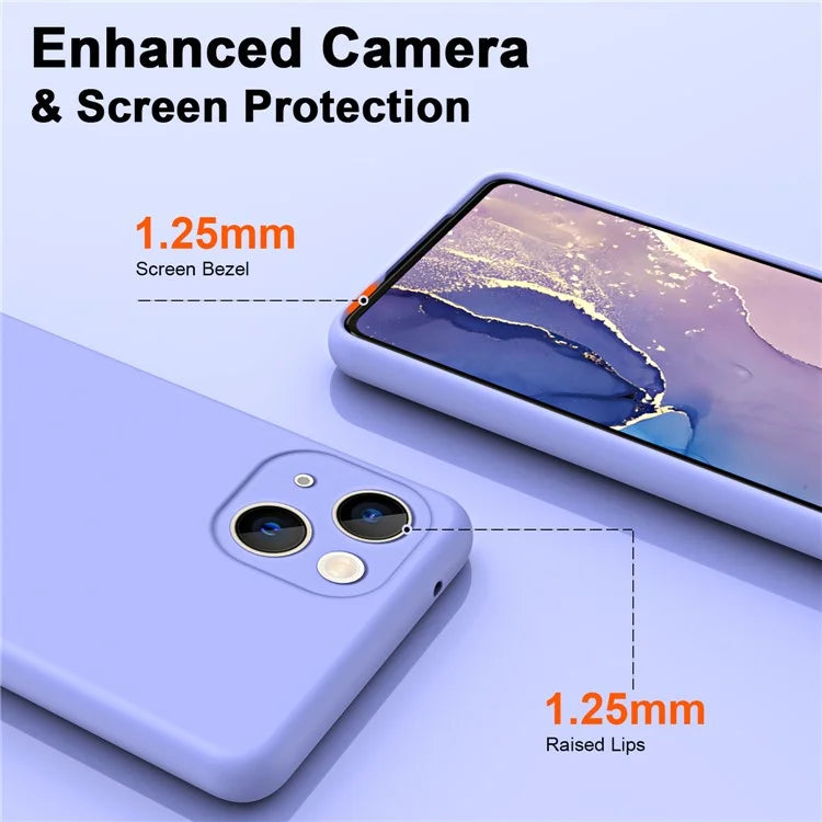 For iPhone 15 Plus Phone Case Rubberized Soft TPU Fiber Lining Back Cover
