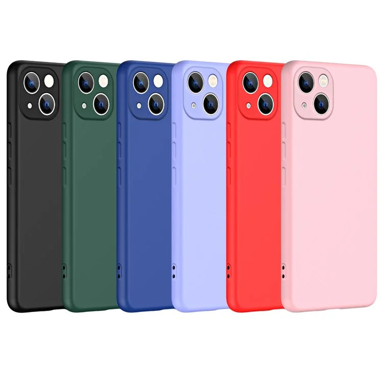 For iPhone 15 Plus Phone Case Rubberized Soft TPU Fiber Lining Back Cover