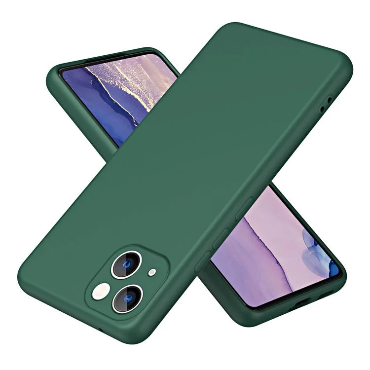 For iPhone 15 Plus Phone Case Rubberized Soft TPU Fiber Lining Back Cover