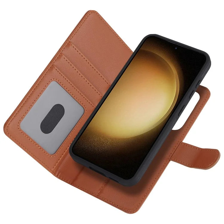 For Samsung Galaxy S23 Case Compatible with MagSafe Detachable PU Leather Flip Phone Cover