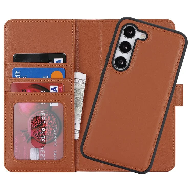 For Samsung Galaxy S23 Case Compatible with MagSafe Detachable PU Leather Flip Phone Cover