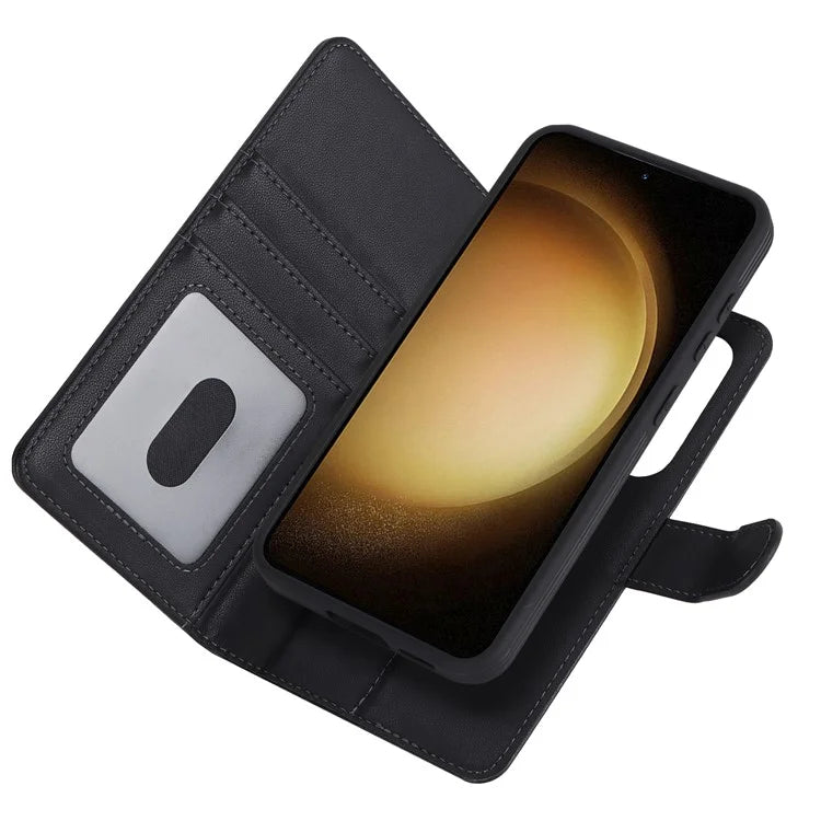For Samsung Galaxy S23 Case Compatible with MagSafe Detachable PU Leather Flip Phone Cover