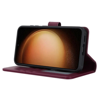 For Samsung Galaxy S23 Case Compatible with MagSafe Detachable PU Leather Flip Phone Cover