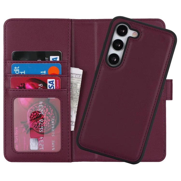 For Samsung Galaxy S23 Case Compatible with MagSafe Detachable PU Leather Flip Phone Cover