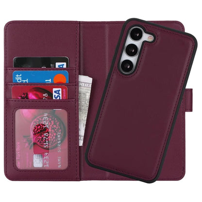 For Samsung Galaxy S23 Case Compatible with MagSafe Detachable PU Leather Flip Phone Cover