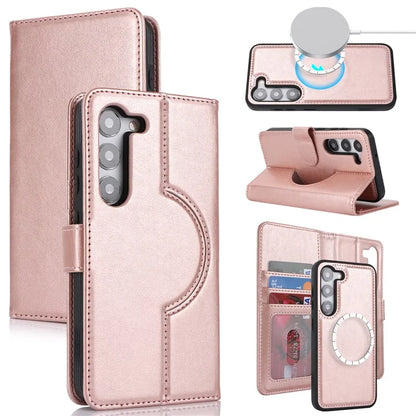 For Samsung Galaxy S23 Case Compatible with MagSafe Detachable PU Leather Flip Phone Cover