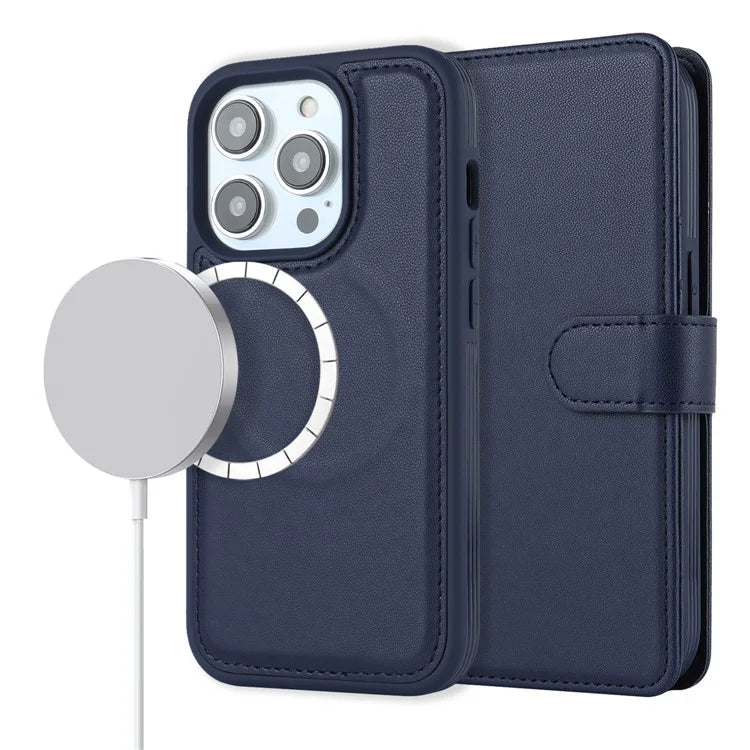Detachable Phone Cover for iPhone 14 Pro Case Compatible with MagSafe Anti-Drop PU Leather Case
