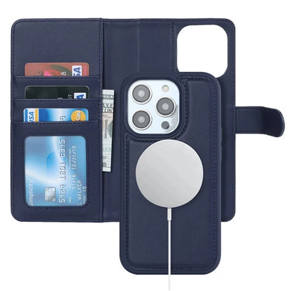 Detachable Phone Cover for iPhone 14 Pro Case Compatible with MagSafe Anti-Drop PU Leather Case