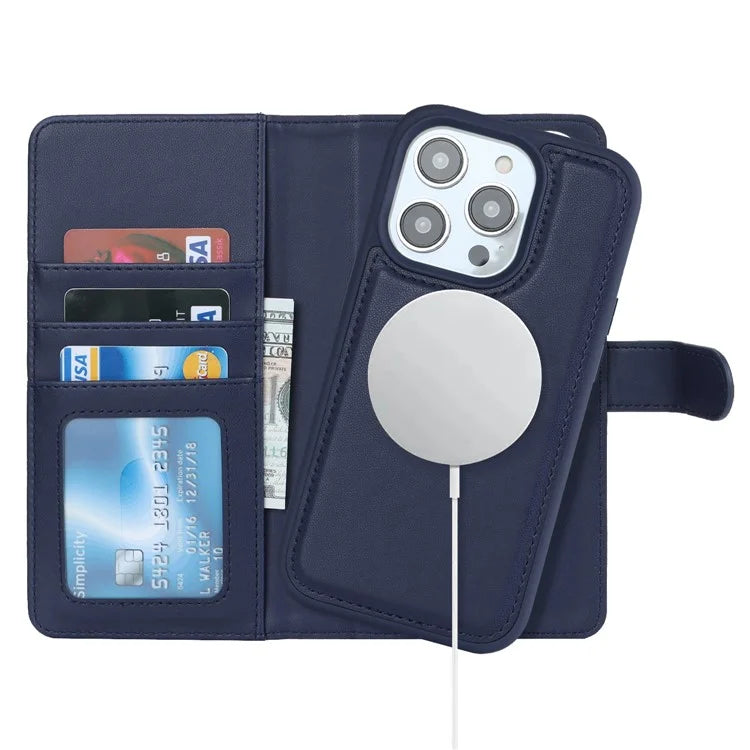 Detachable Phone Cover for iPhone 14 Pro Case Compatible with MagSafe Anti-Drop PU Leather Case
