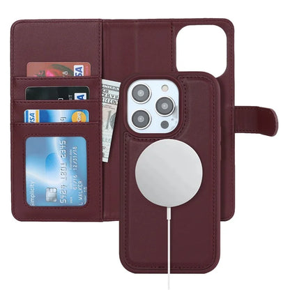 Detachable Phone Cover for iPhone 14 Pro Case Compatible with MagSafe Anti-Drop PU Leather Case