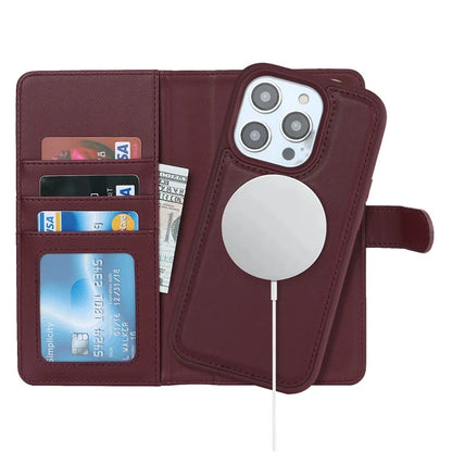 Detachable Phone Cover for iPhone 14 Pro Case Compatible with MagSafe Anti-Drop PU Leather Case