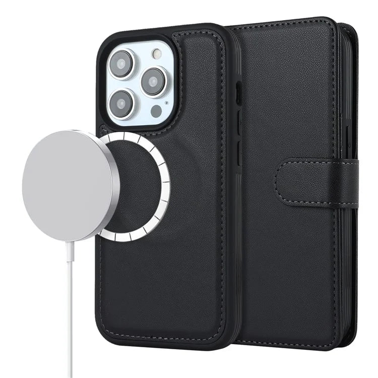 Detachable Phone Cover for iPhone 14 Pro Case Compatible with MagSafe Anti-Drop PU Leather Case