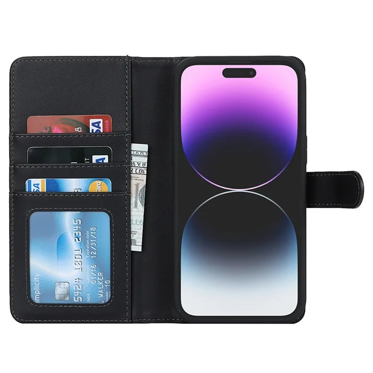 Detachable Phone Cover for iPhone 14 Pro Case Compatible with MagSafe Anti-Drop PU Leather Case