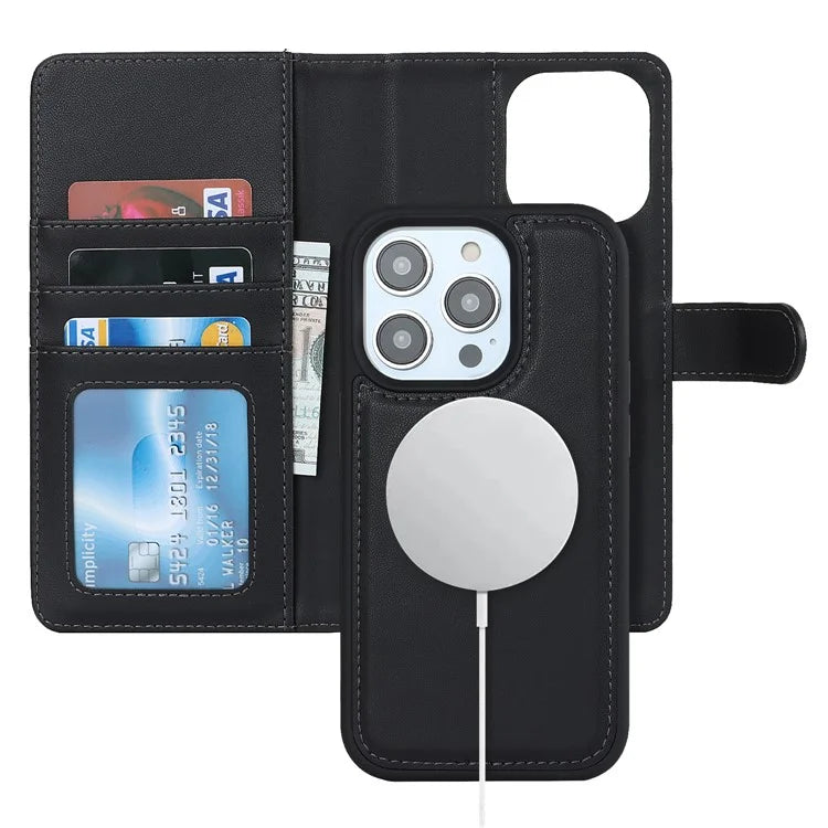 Detachable Phone Cover for iPhone 14 Pro Case Compatible with MagSafe Anti-Drop PU Leather Case