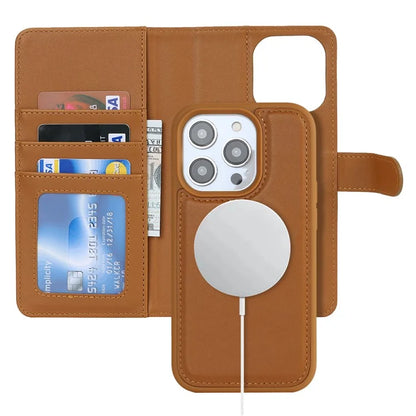 Detachable Phone Cover for iPhone 14 Pro Case Compatible with MagSafe Anti-Drop PU Leather Case