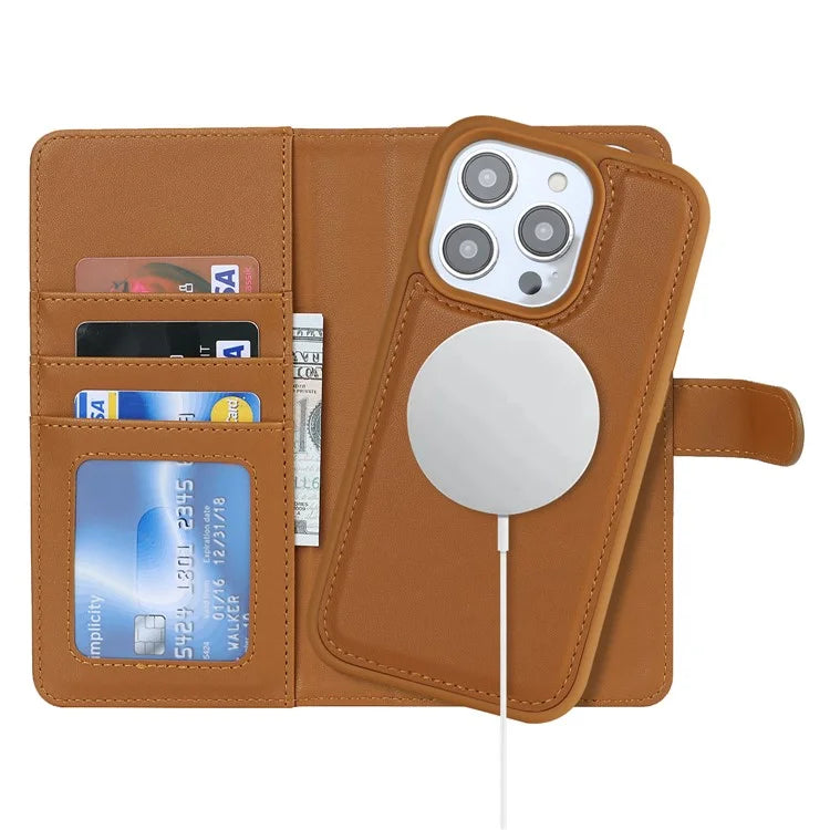 Detachable Phone Cover for iPhone 14 Pro Case Compatible with MagSafe Anti-Drop PU Leather Case