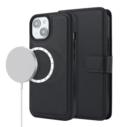 Detachable Phone Case for iPhone 14 Plus Case Compatible with MagSafe PU Leather Flip Cover