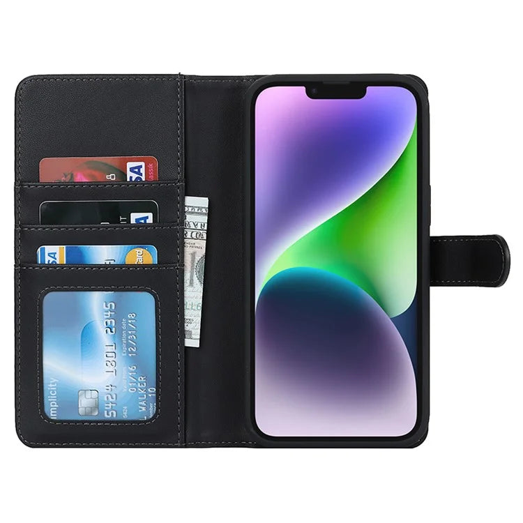 Detachable Phone Case for iPhone 14 Plus Case Compatible with MagSafe PU Leather Flip Cover
