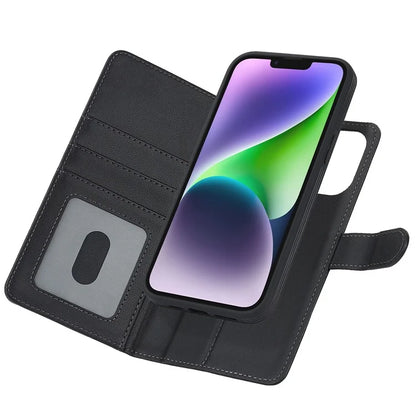 Detachable Phone Case for iPhone 14 Plus Case Compatible with MagSafe PU Leather Flip Cover