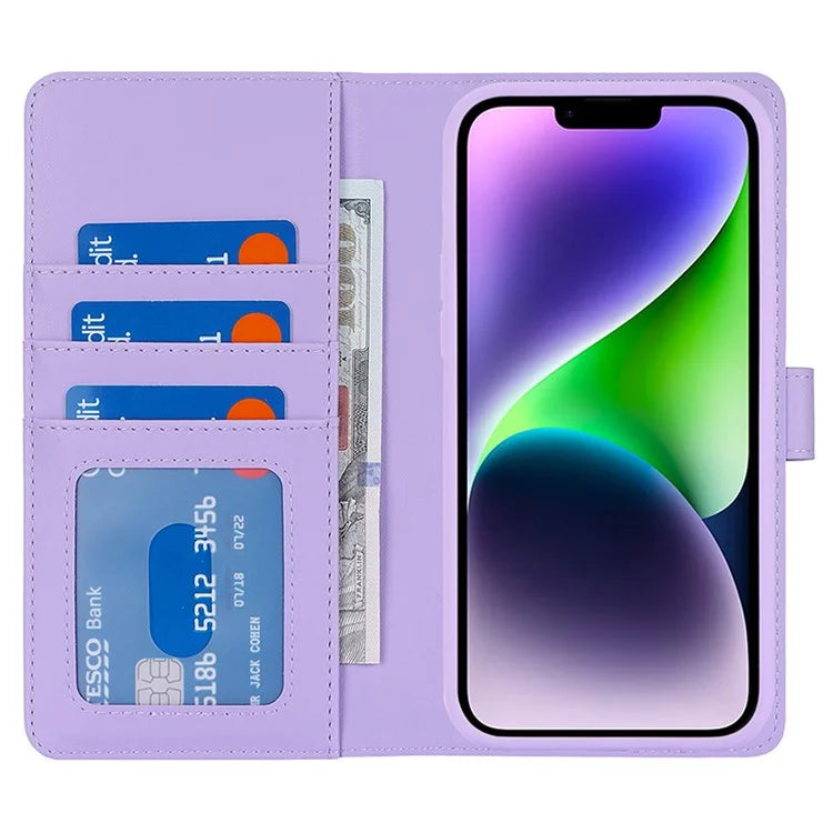 Detachable Phone Case for iPhone 14 Plus Case Compatible with MagSafe PU Leather Flip Cover