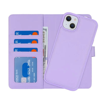Detachable Phone Case for iPhone 14 Plus Case Compatible with MagSafe PU Leather Flip Cover