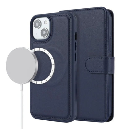 Detachable Phone Case for iPhone 14 Plus Case Compatible with MagSafe PU Leather Flip Cover