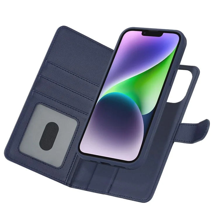 Detachable Phone Case for iPhone 14 Plus Case Compatible with MagSafe PU Leather Flip Cover