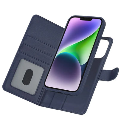 Detachable Phone Case for iPhone 14 Plus Case Compatible with MagSafe PU Leather Flip Cover