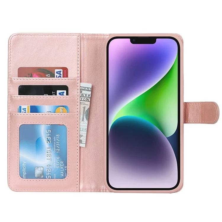 Detachable Phone Case for iPhone 14 Plus Case Compatible with MagSafe PU Leather Flip Cover