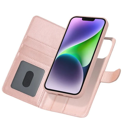 Detachable Phone Case for iPhone 14 Plus Case Compatible with MagSafe PU Leather Flip Cover