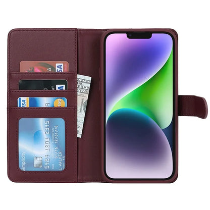 Detachable Phone Case for iPhone 14 Plus Case Compatible with MagSafe PU Leather Flip Cover