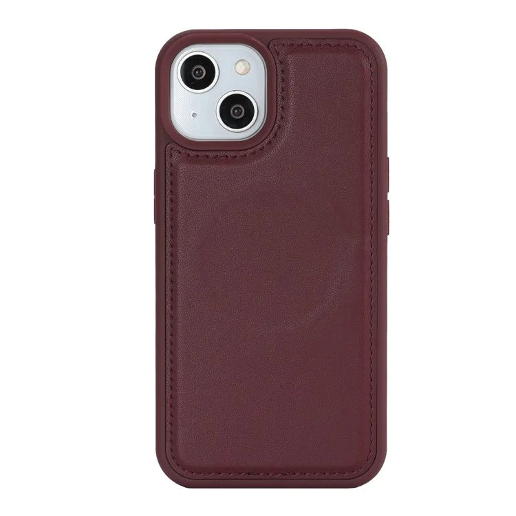 Detachable Phone Case for iPhone 14 Plus Case Compatible with MagSafe PU Leather Flip Cover