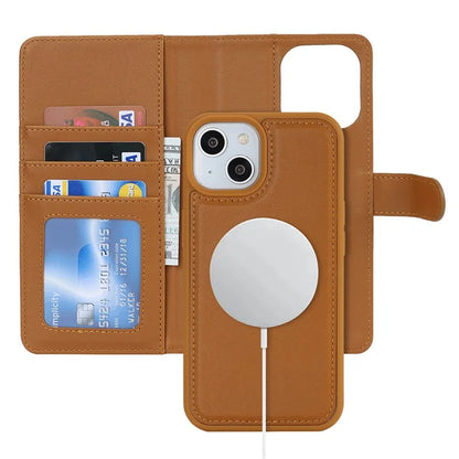 Detachable Phone Case for iPhone 14 Plus Case Compatible with MagSafe PU Leather Flip Cover