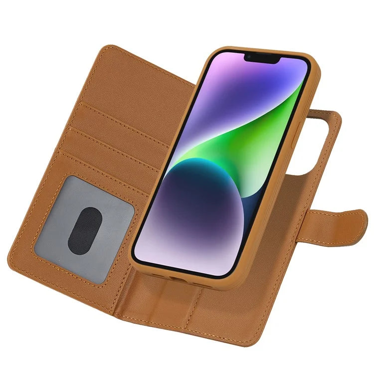 Detachable Phone Case for iPhone 14 Plus Case Compatible with MagSafe PU Leather Flip Cover