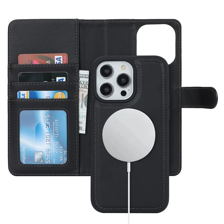 For iPhone 14 Pro Max Case Compatible with MagSafe Detachable PU Leather Phone Protector