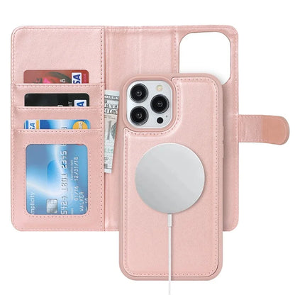 For iPhone 14 Pro Max Case Compatible with MagSafe Detachable PU Leather Phone Protector
