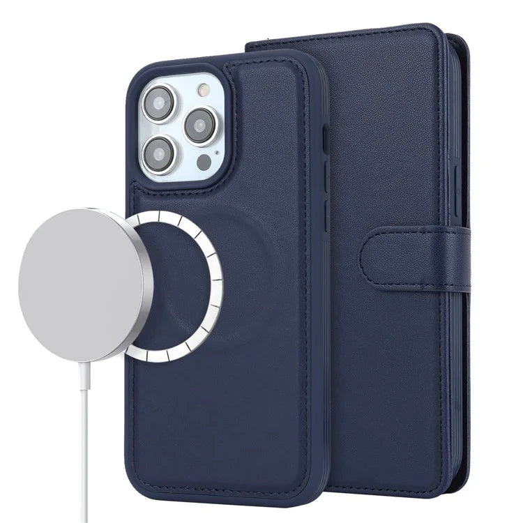 For iPhone 14 Pro Max Case Compatible with MagSafe Detachable PU Leather Phone Protector