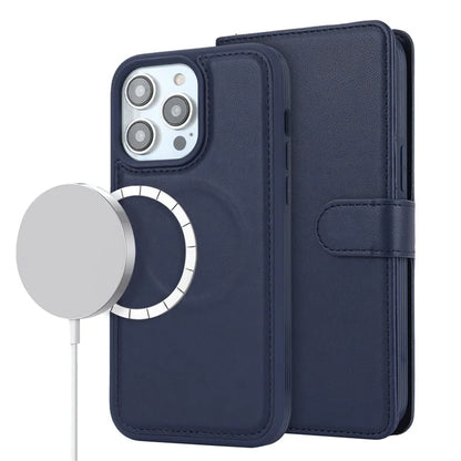For iPhone 14 Pro Max Case Compatible with MagSafe Detachable PU Leather Phone Protector