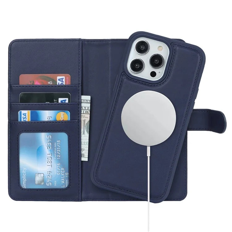 For iPhone 14 Pro Max Case Compatible with MagSafe Detachable PU Leather Phone Protector