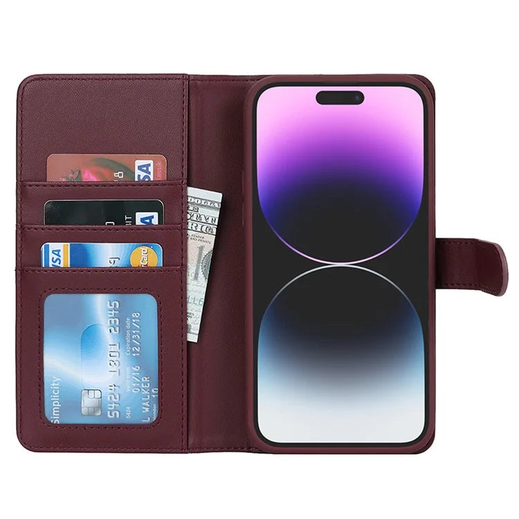 For iPhone 14 Pro Max Case Compatible with MagSafe Detachable PU Leather Phone Protector