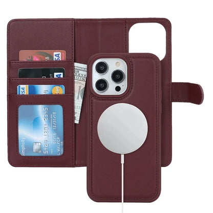 For iPhone 14 Pro Max Case Compatible with MagSafe Detachable PU Leather Phone Protector