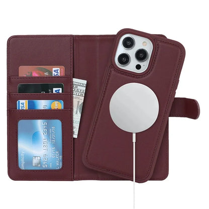 For iPhone 14 Pro Max Case Compatible with MagSafe Detachable PU Leather Phone Protector